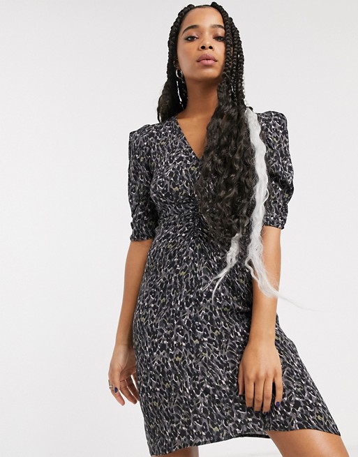 AllSaints josephine leopard print mini dress