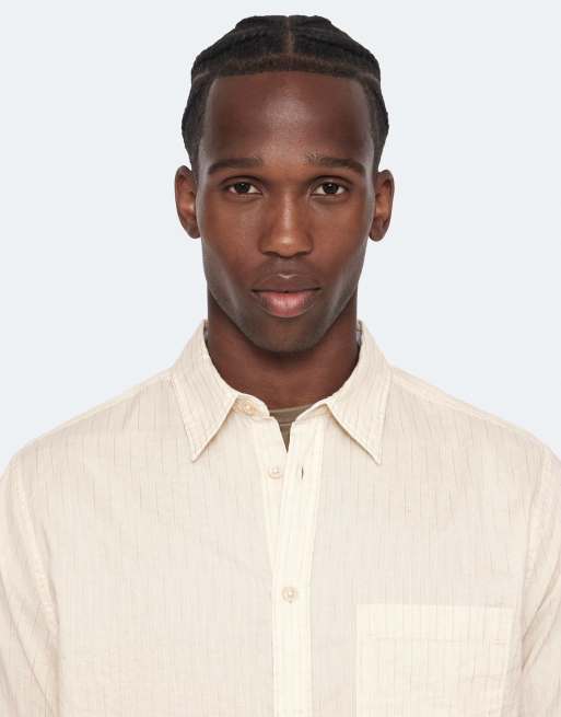AllSaints Judd Langarmhemd in Creme-Taupe, 2 von 5