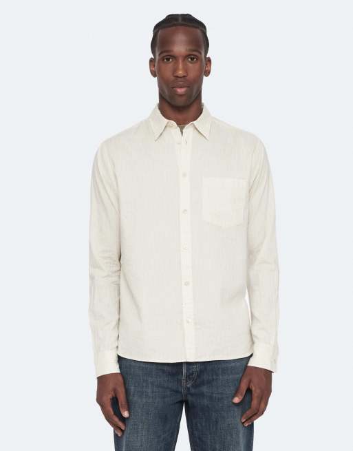AllSaints Judd Langarmhemd in Creme-Taupe, 3 von 5