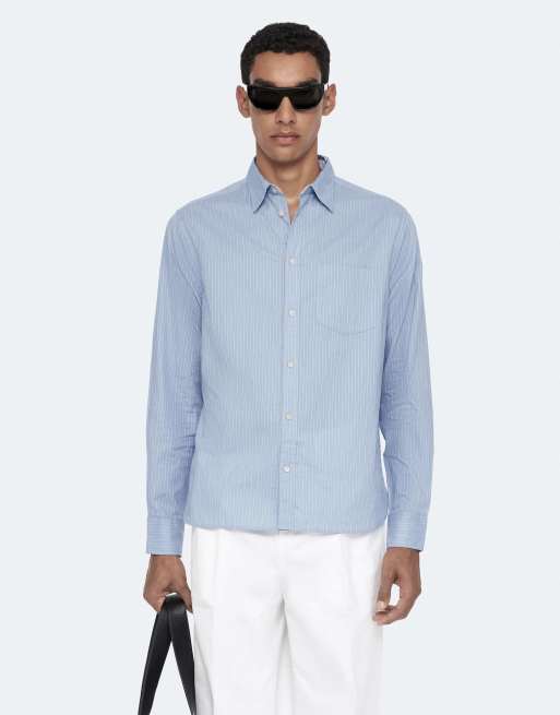 AllSaints Judd langärmliges Hemd in Salton-Blau, 4 von 6