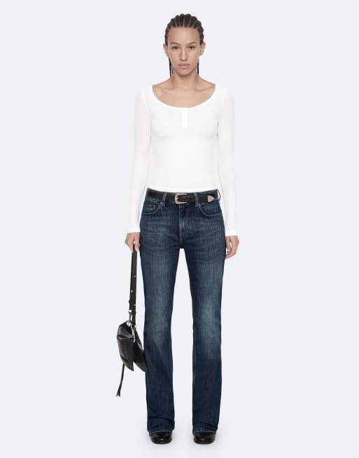 AllSaints Jules henley à manches longues en blanc optique, 6 de 6