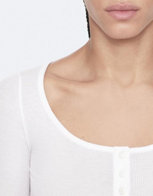 AllSaints Jules henley met lange mouwen in optisch wit, 5 van 6