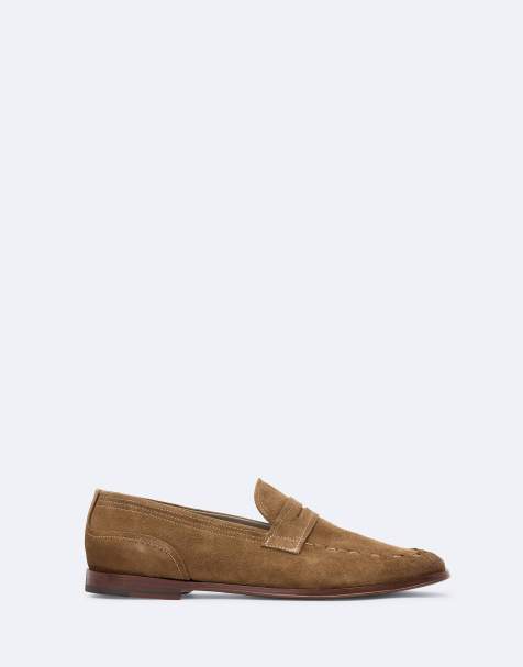 AllSaints Jules Loafer mit Ziernähten in Tabakbraun - view 1
