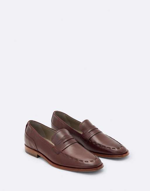 AllSaints Jules mocassin à surpiqûres rouge bordeaux, 2 de 5