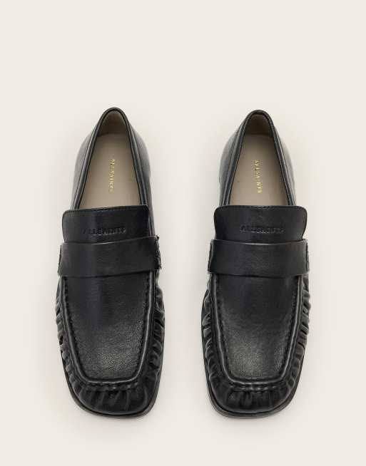 AllSaints Julie leather loafers in black, 2 of 4