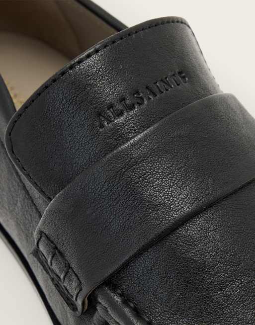 AllSaints Julie leather loafers in black, 4 of 4