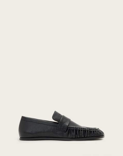 AllSaints Julie skórzane loafersy w kolorze czarnym - view 1