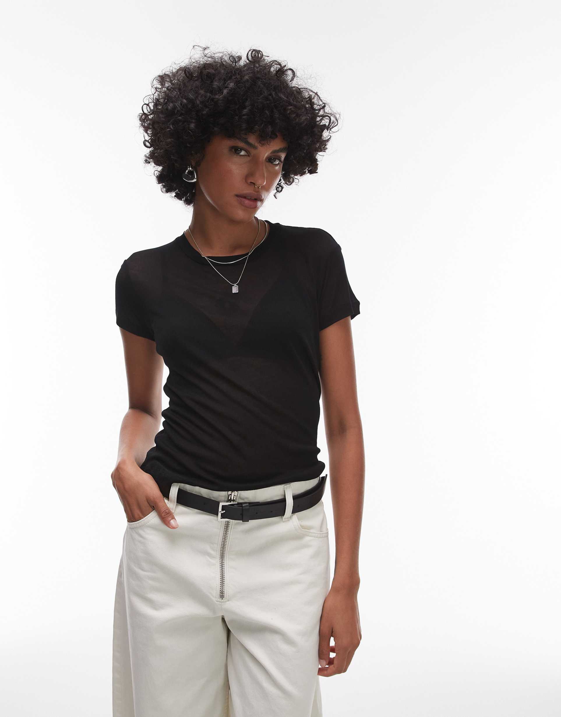 allsaints june tee in black