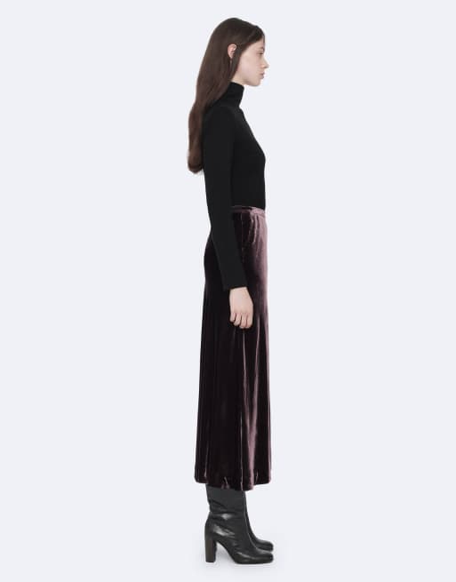 AllSaints jupe Nalia en velours aubergine, 3 de 7