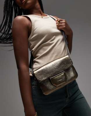 Allsaints Jupiter Crossbody Bag In Gold