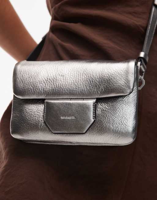 ALLSAINTS メタリックシルバー ボディバッグ ALLSAINTS メタリックシルバー ボディバッグ