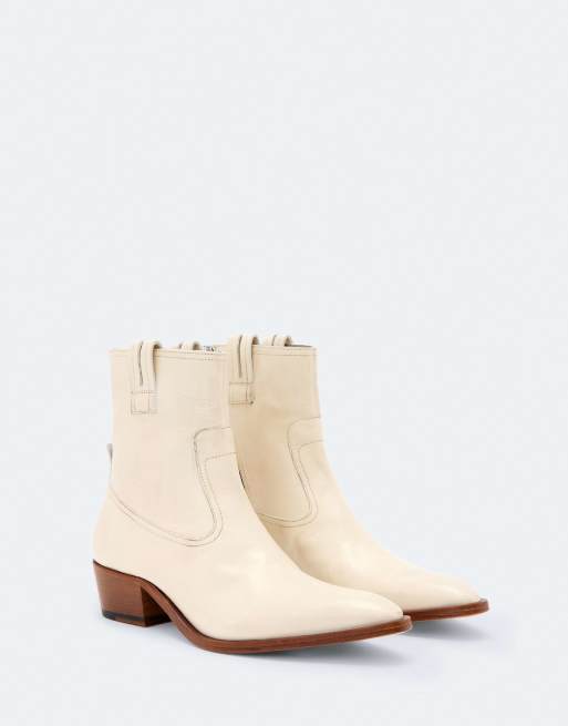 AllSaints Jura laars met rits in ecru wit, 2 van 6