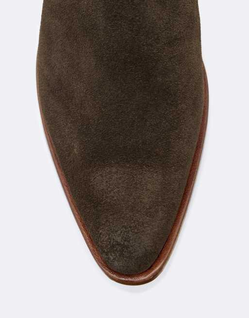 AllSaints Jura leather suede zip boot in dark brown, 4 of 4