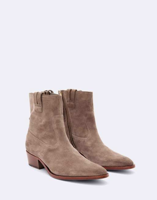AllSaints Jura Wildleder-Stiefelette mit Reißverschluss in Karoo Brown, 2 von 6