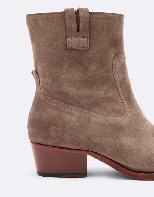 AllSaints Jura Wildleder-Stiefelette mit Reißverschluss in Karoo Brown, 4 von 6