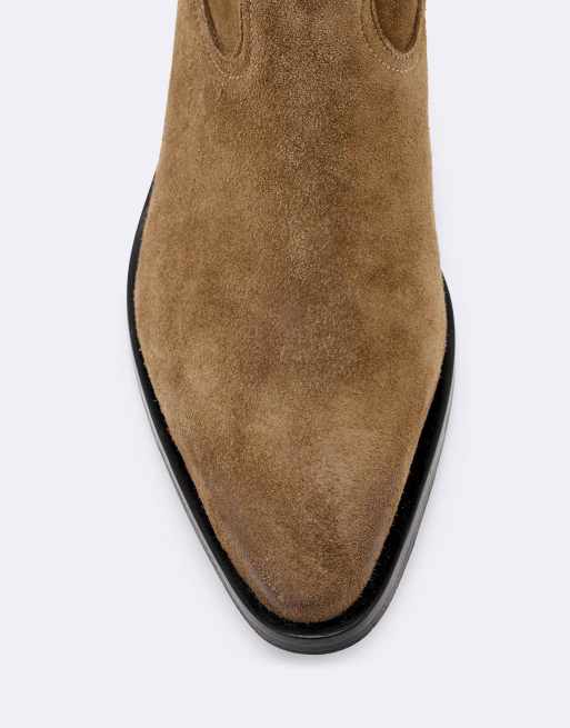 AllSaints Jura Wildleder-Stiefelette mit Reißverschluss in Tabakbraun, 3 von 4