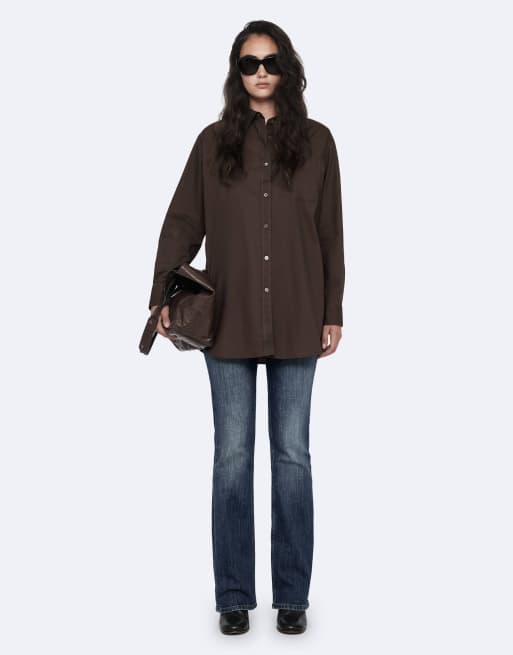 AllSaints - Kaia - Oversized overhemd in hazelnootbruin, 2 van 7