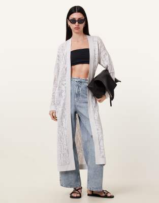 AllSaints - Kaito - Strickjacke in Kreideweiß