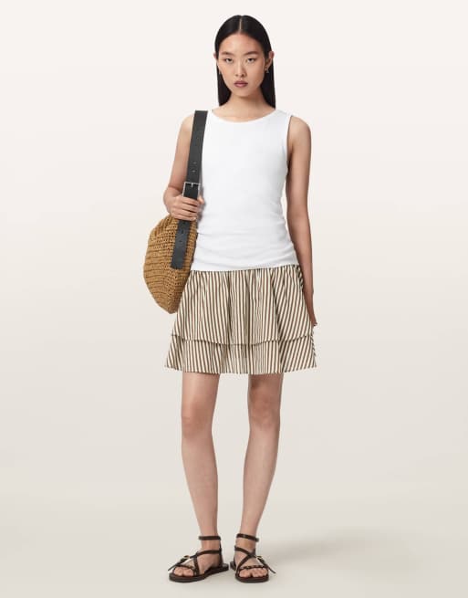AllSaints - Kali - Mini-jupe - Marron/Blanc, 4 de 6