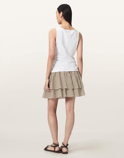 AllSaints - Kali - Mini-jupe - Marron/Blanc, 6 de 6