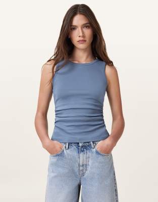 AllSaints - Katarina - Tanktop in Feuersteinblau