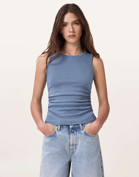 AllSaints - Katarina - Tanktop in flint stone blauw - view 1