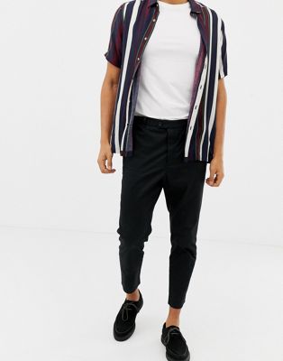 AllSaints Kato Tapered Cropped PANTS In Black ASOS