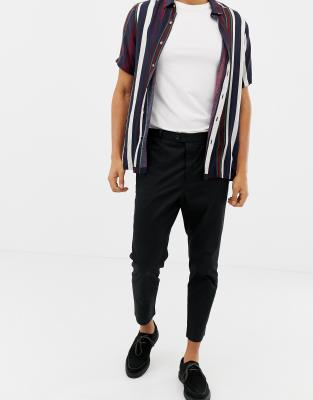 AllSaints Kato Tapered Cropped Trouser In Black | ASOS