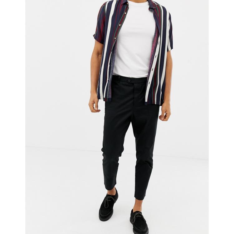 AllSaints Kato Tapered Cropped Trouser In Black | ASOS