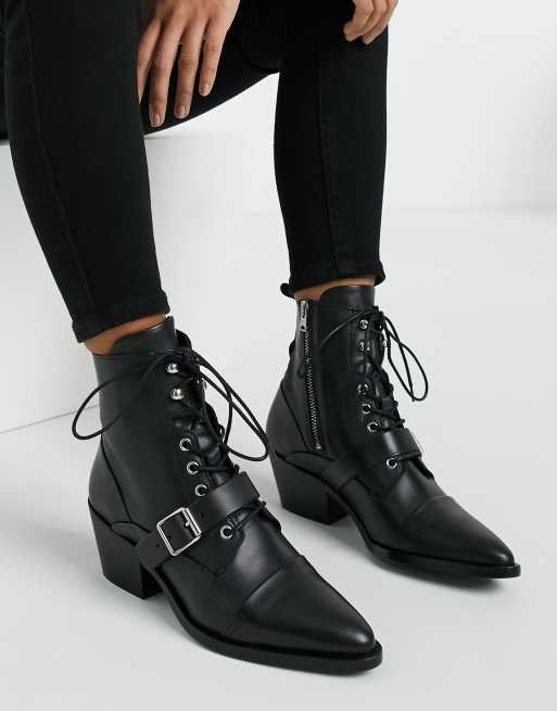 All saints black booties hotsell