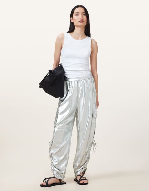 AllSaints - Kaye - Broek in metallic zilver - view 1