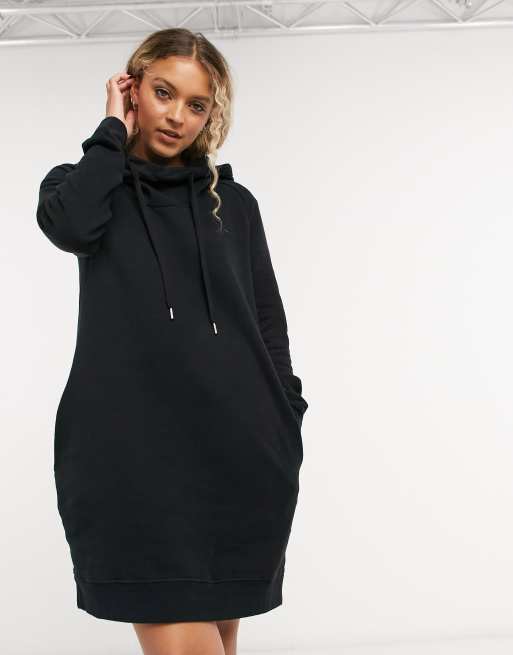 Black hooded 2025 sweatshirt dress