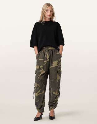 AllSaints - Kaye - Hose mit Military-Muster-Grün