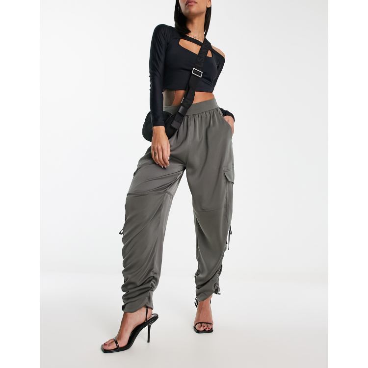 AllSaints Kaye utility trousers in smoke grey