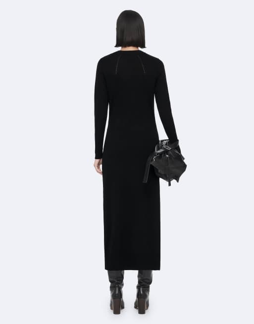 AllSaints Kayla Langarm-Kleid in Schwarz, 4 von 7