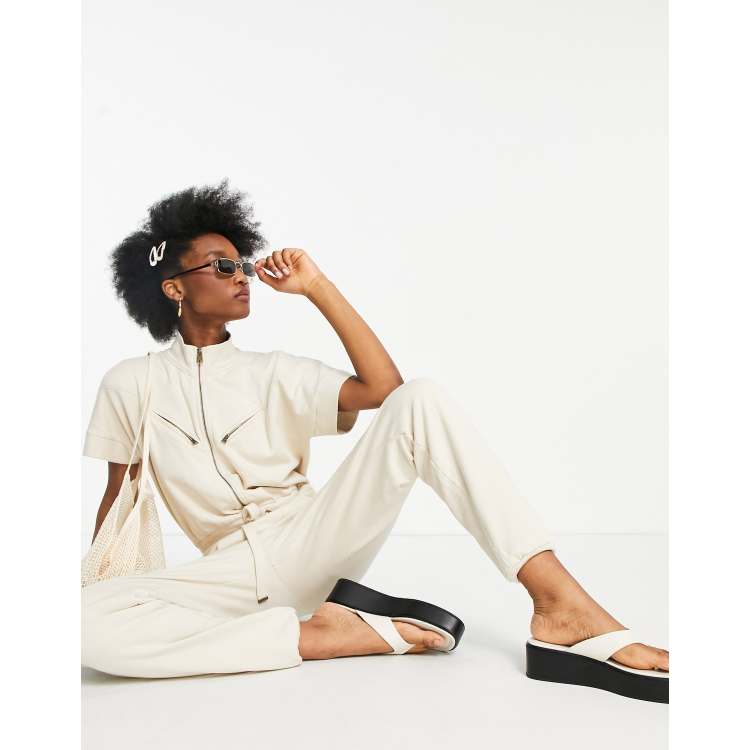AllSaints Kayla utility jumpsuit in off-white ASOS