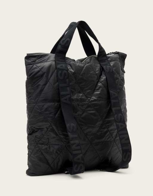 AllSaints – Kei – Gesteppter Rucksack in Schwarz