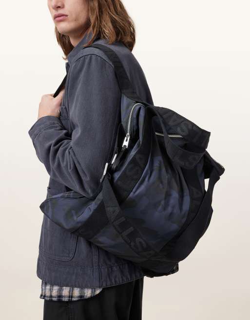 AllSaints - Kei - Rugzak met camouflageprint in blauw