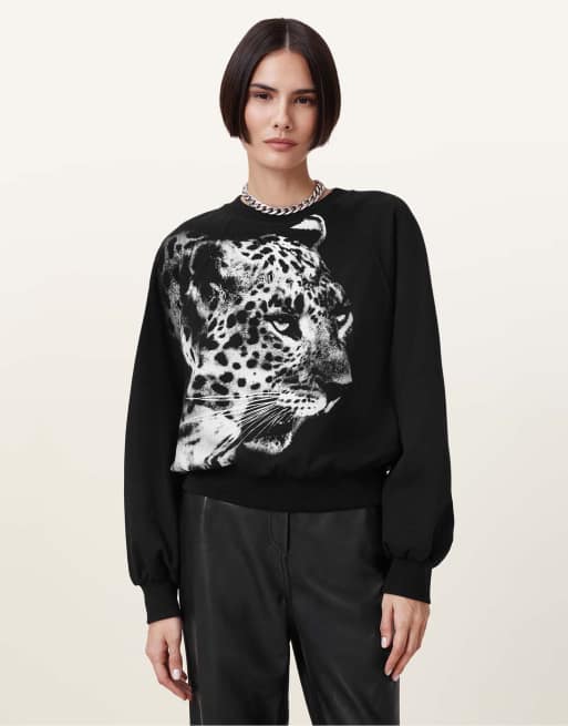 AllSaints – Kiara Cygnet – Sweatshirt in Schwarz