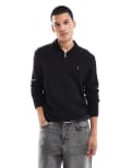 [AllSaints] AllSaints Kilburn 1/4 zip knit jumper in black S BLACK