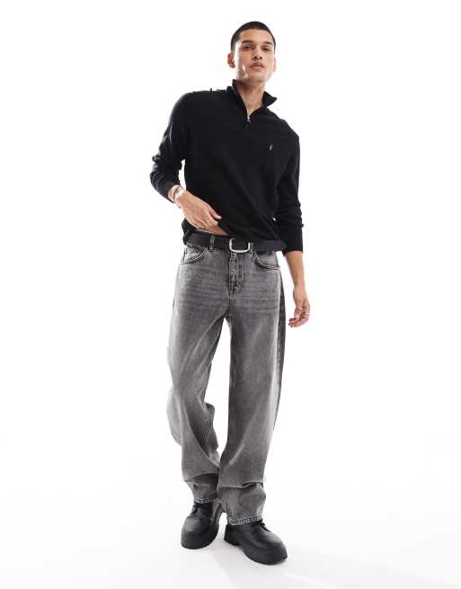 AllSaints - Kilburn - Maglione nero con zip corta, 2 di 4