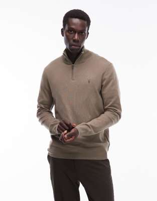 AllSaints - Kilburn - Pull à col zippé - Vert kaki