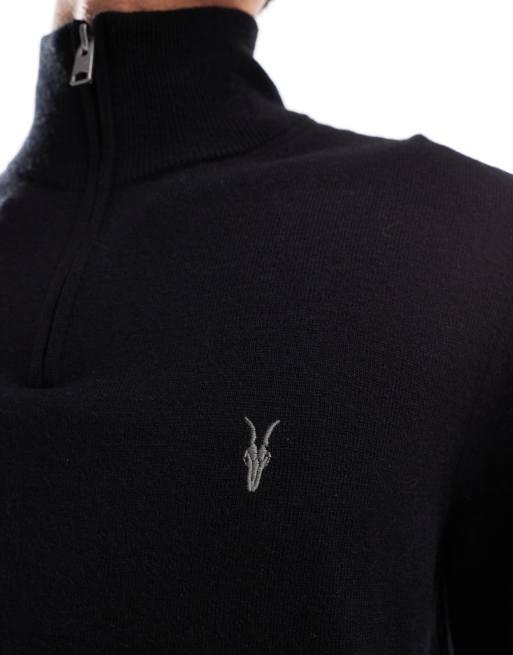 AllSaints - Kilburn - Pull en maille à col zippé - Noir, 3 de 4