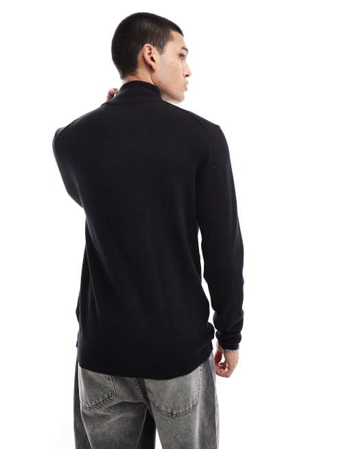 AllSaints - Kilburn - Pull en maille à col zippé - Noir, 4 de 4