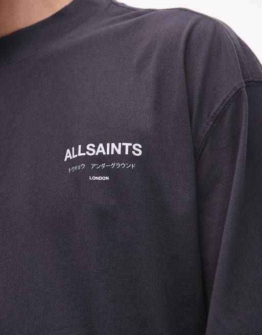 AllSaints – Kindred – Czarny sprany T-shirt z długimi rękawami, 5 z 5