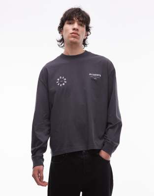 AllSaints - Kindred - T-shirt à manches longues - Noir délavé