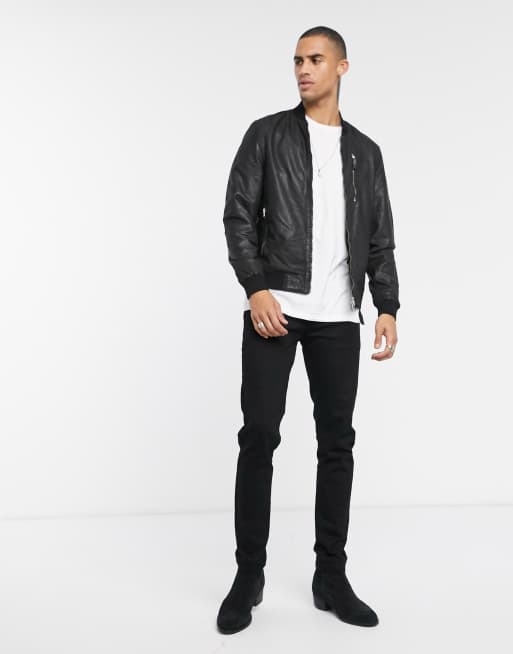 Kino leather bomber on sale jacket