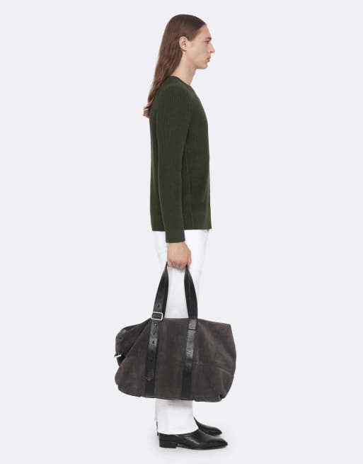 AllSaints Kit Pullover mit Rundhalsausschnitt in dunklem Khakigrün, 6 von 6