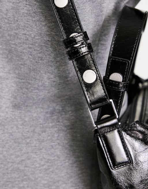 AllSaints Kita Croc Embossed Leather Shoulder/Crossbody Bag