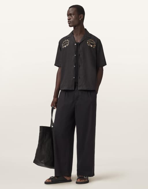 AllSaints - Klavicle - Overhemd met korte mouwen in zwart, 3 van 6